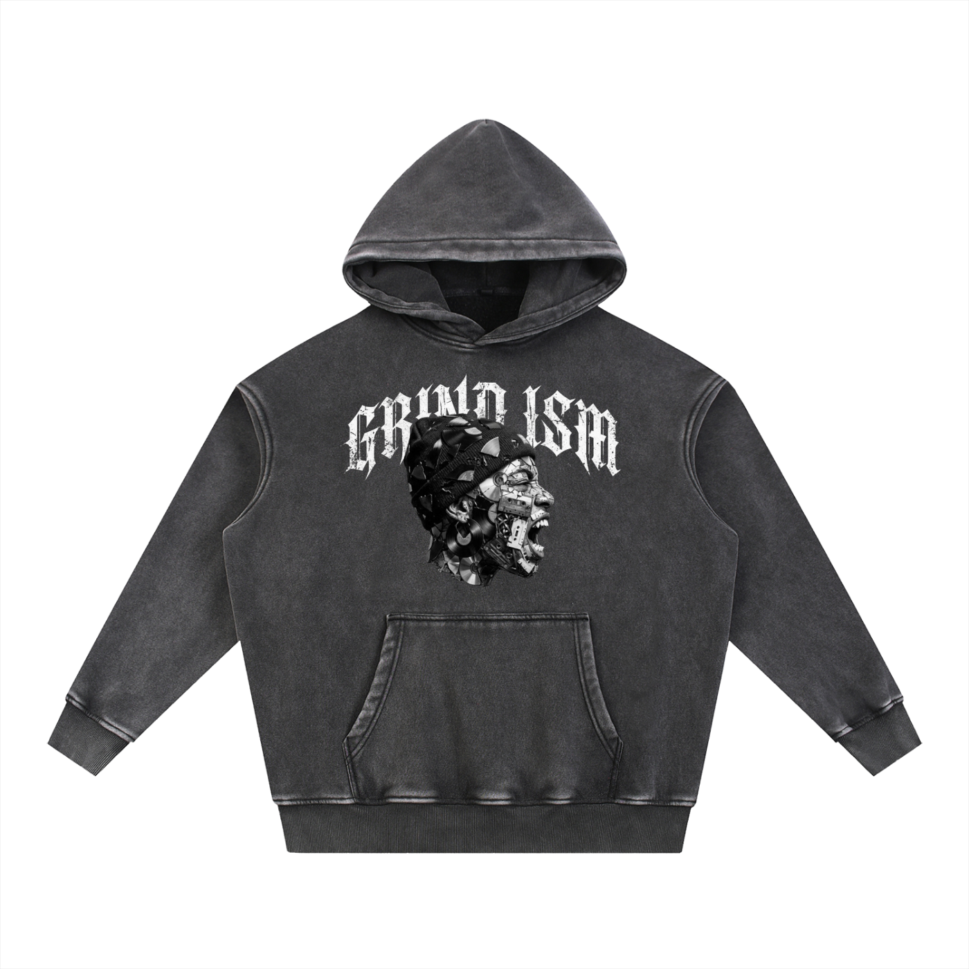 Grind Ism Snow Wash Fleece Oversize Hoodie
