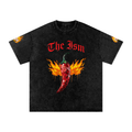 The Flaming Chili Pepper Snow Washed Oversized Cotton T-Shirt