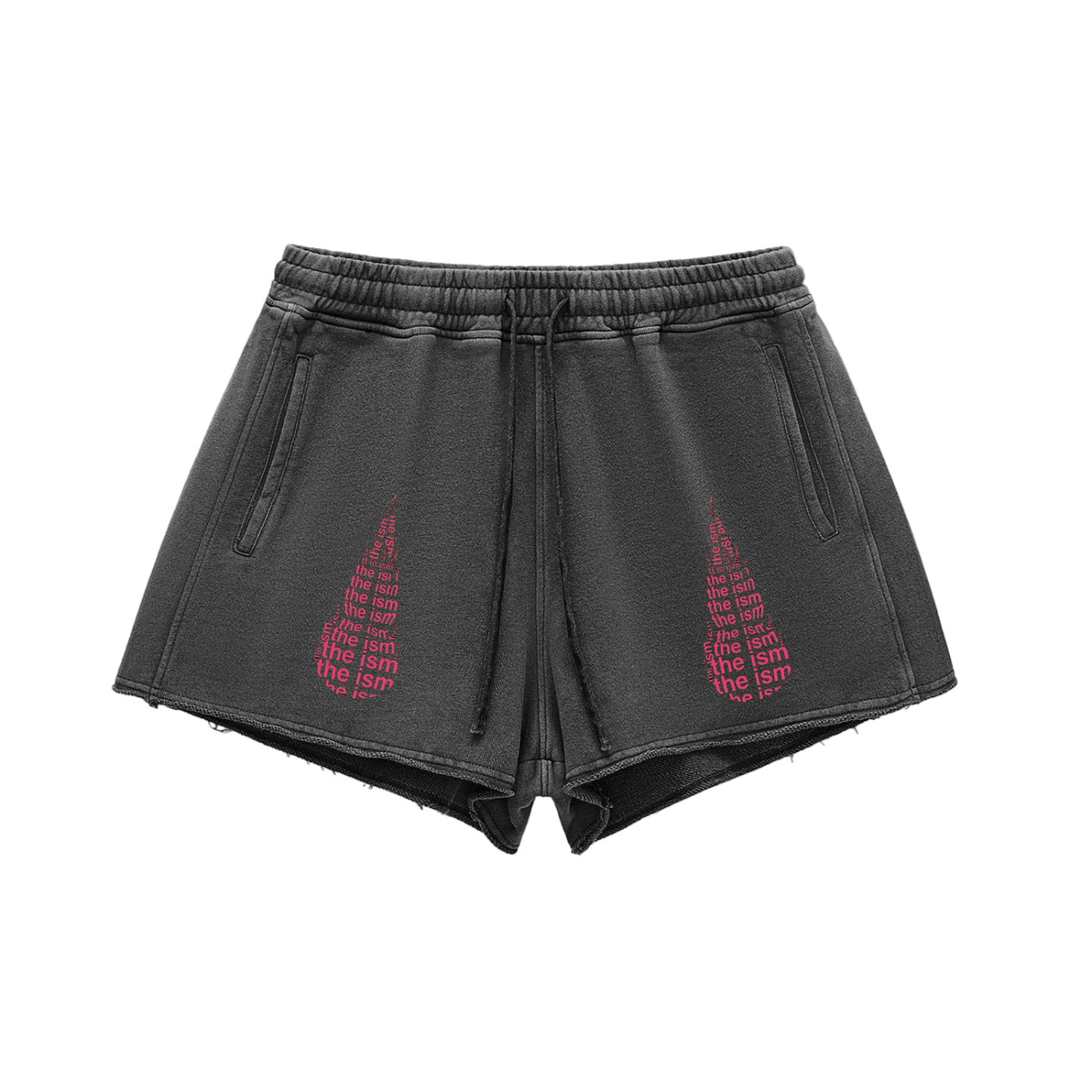 The Ism Comet Snow Washed Raw Edge Drawstring Shorts