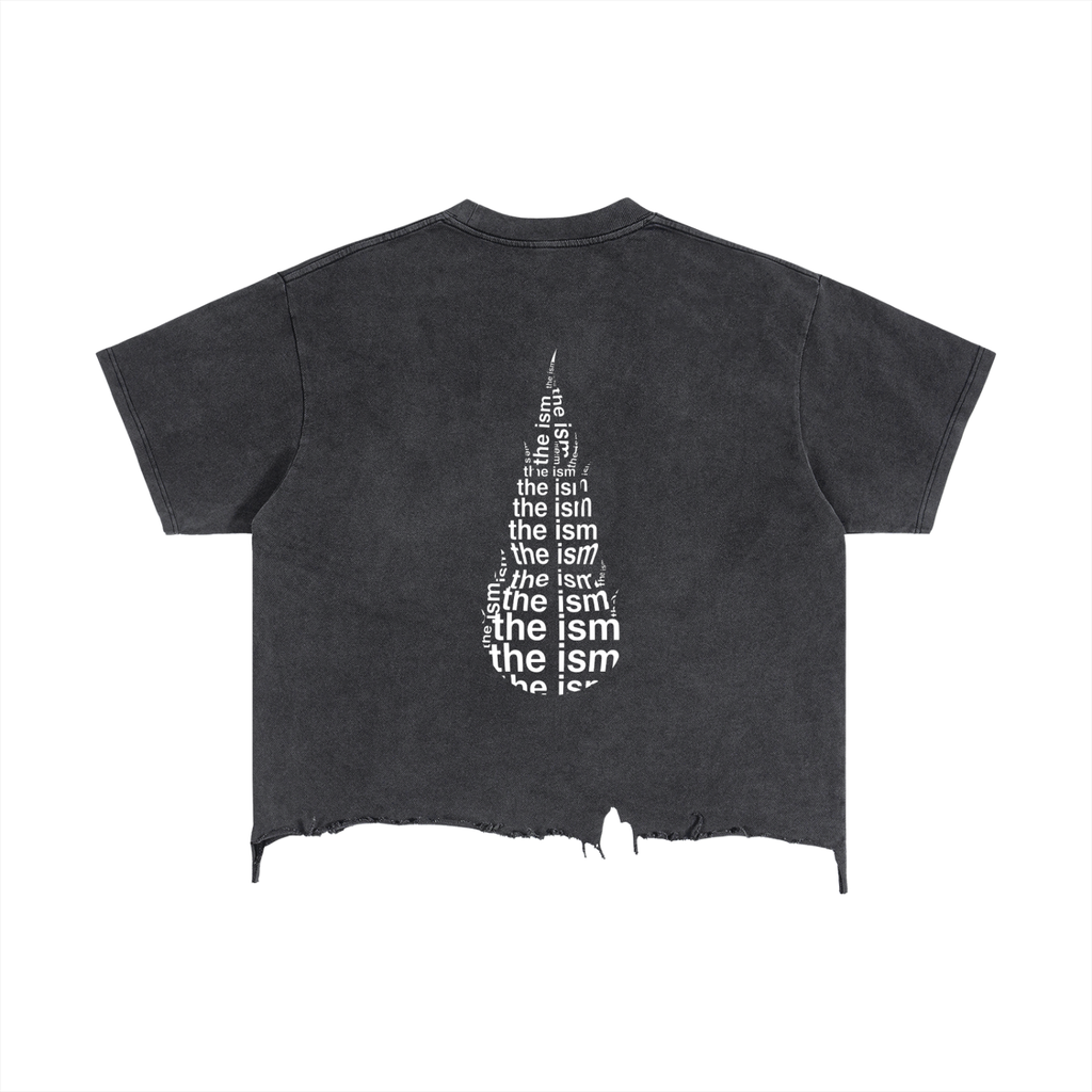 The Rare Ism Vintage Wash Boxy Distressed Hem T-Shirt