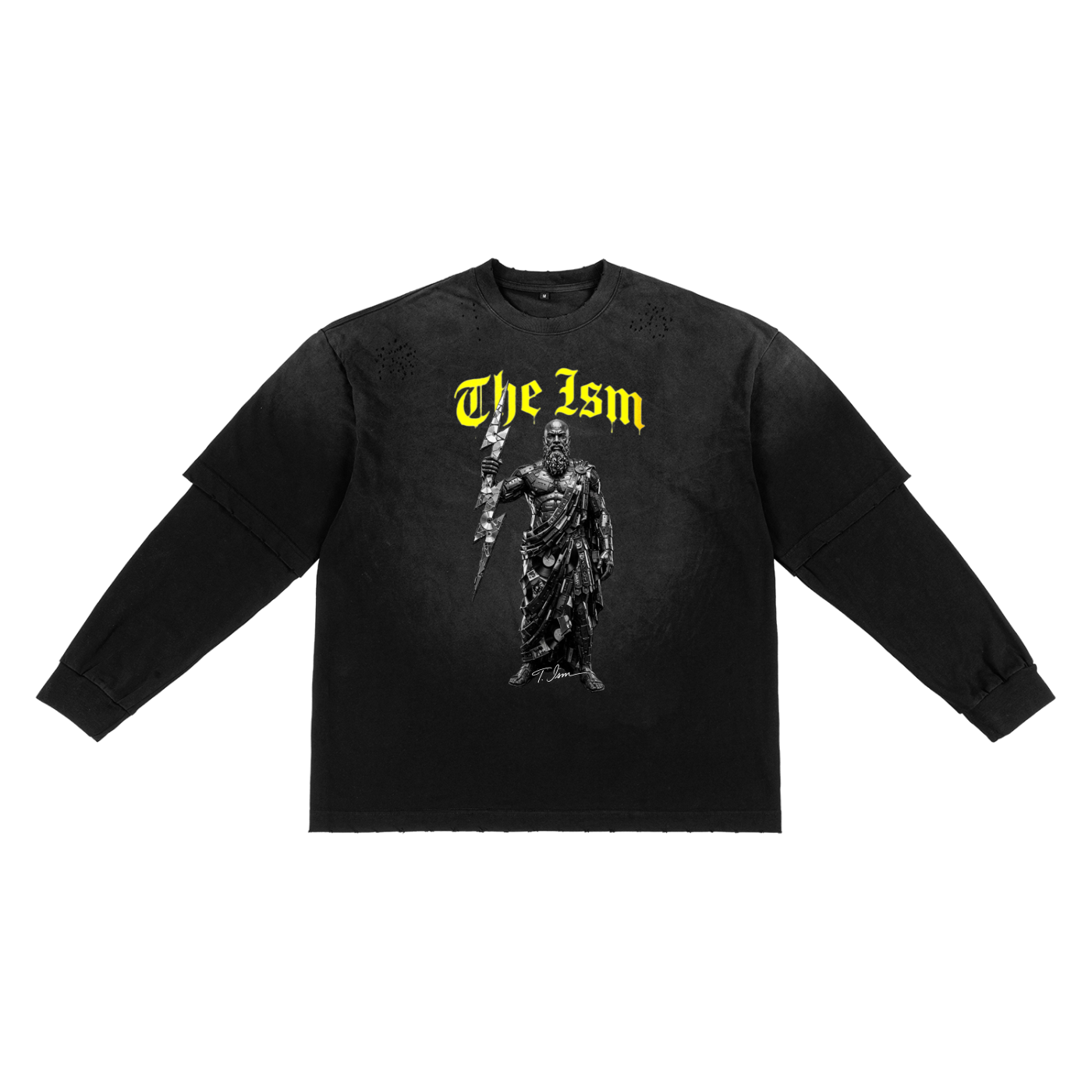 Victorious Ism  Sunfade Hand-Frayed Faux Two-Piece T-Shirt