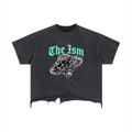 The UFO ISM Vintage Wash Boxy Distressed Hem T-Shirt