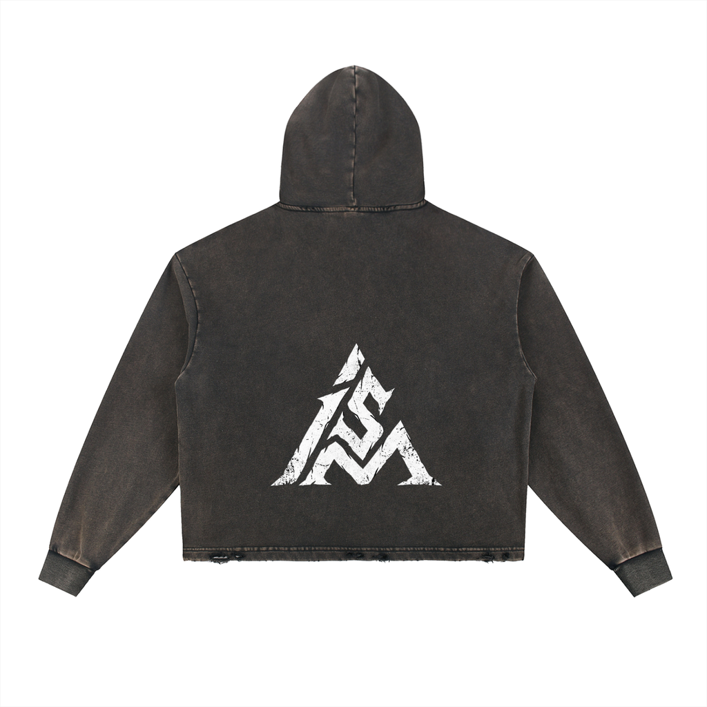 The Ism Vintage Washed Frayed-Hem Hoodie